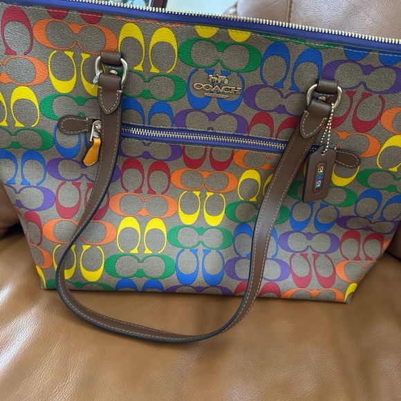 Coach Rainbow Signature Tote Bag - Picture 1 of 8